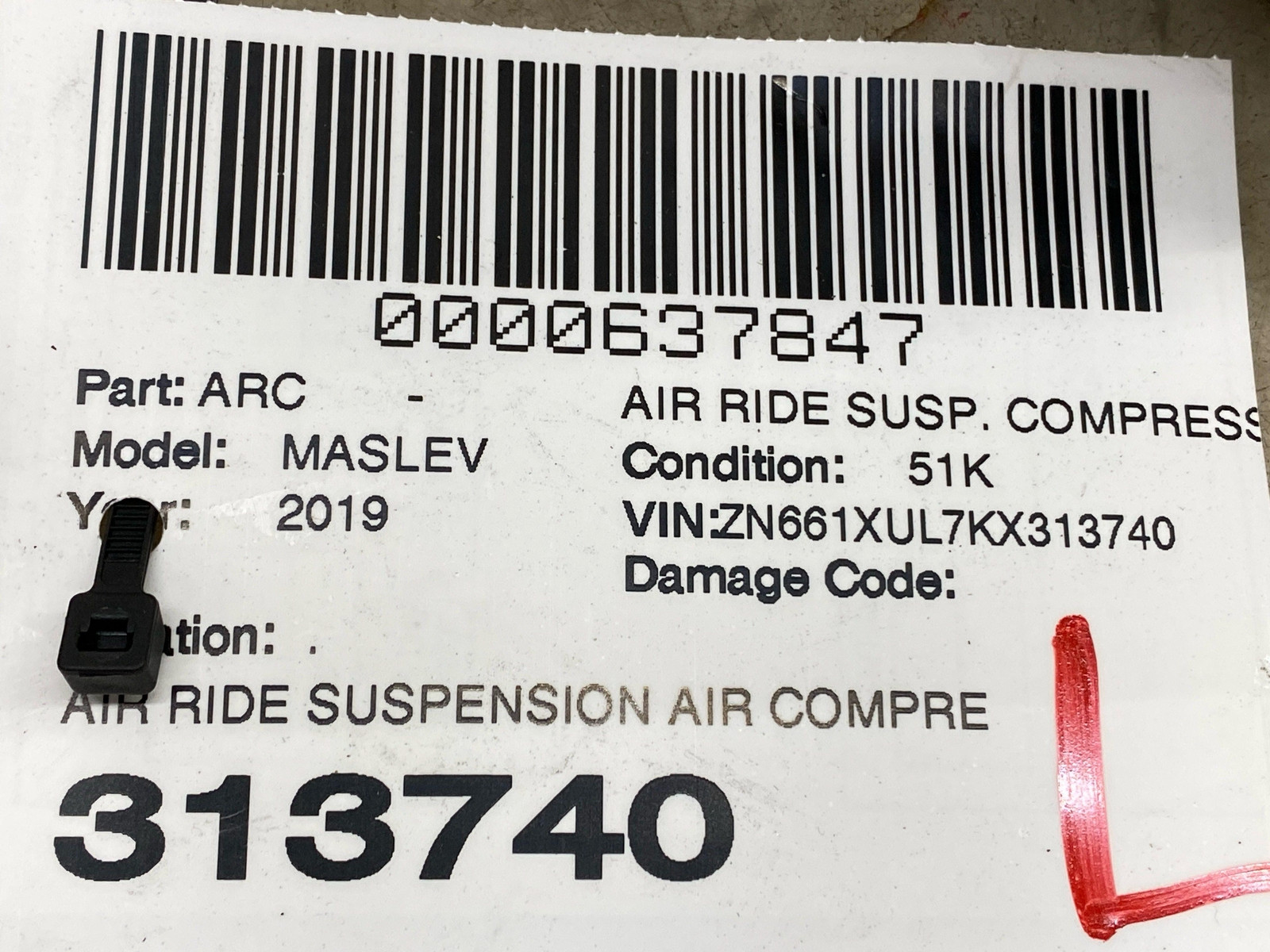 2017-2024 MASERATI LEVANTE OEM AIR RIDE SUSPENSION AIR COMPRESSOR *51K MILES*