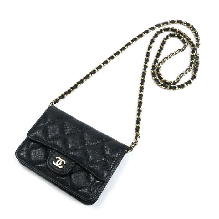 CHANEL Matelasse Classic Black Chain Shoulder Bag AP2727 820643