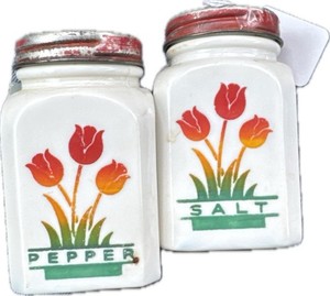 Fireking Tulip Salt and Pepper Shakers | eBay