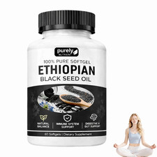 NEW Purely Nutrient Ethiopian Black Seed Oil Softgels 4.64 Thymoquinone