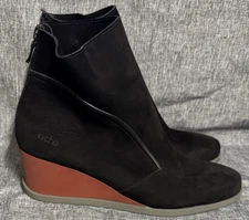 Arche Ankle Boots Suede French  Black Red platafform Size Eu 37 US 6