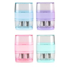 4 Pack Double Holes Pencil Sharpener with Eraser  Manual Pencil Sharpeners wit...