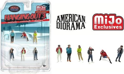American Diorama Hanging Out 3 Diecast Figure 6pcs Set 1:64 AD-2430