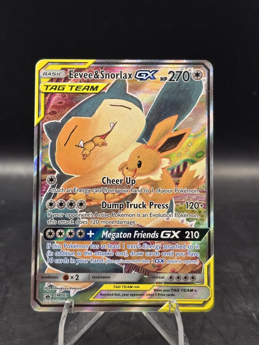 Pokemon TCG Eevee & Snorlax GX Tag Team SM169 Black Star Promo Sun