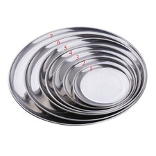 Stainless Steel Camping Plate Dinner Plate Dinner Plate Breakfast Plate Round