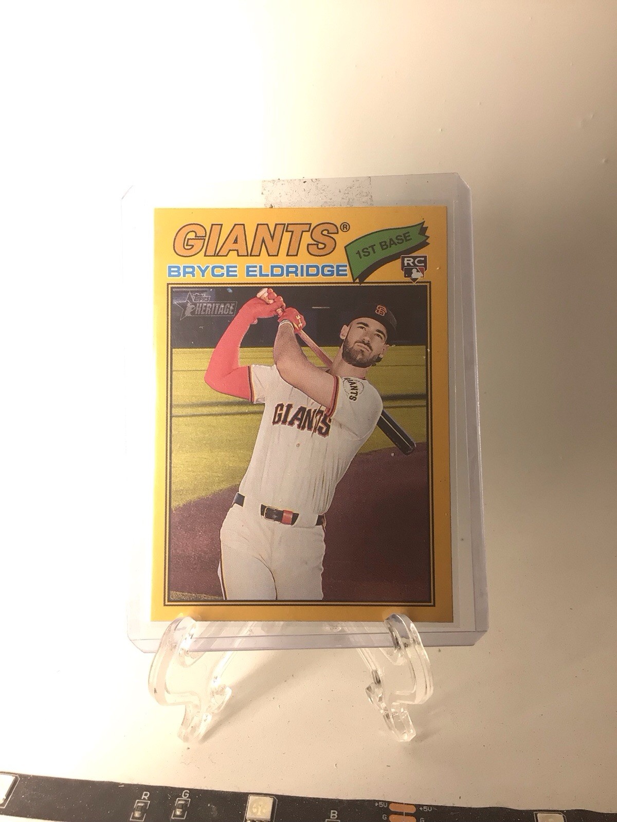 2026 Topps Heritage Dark Yellow SP Parallel #310: Bryce Eldridge RC Giants MLB
