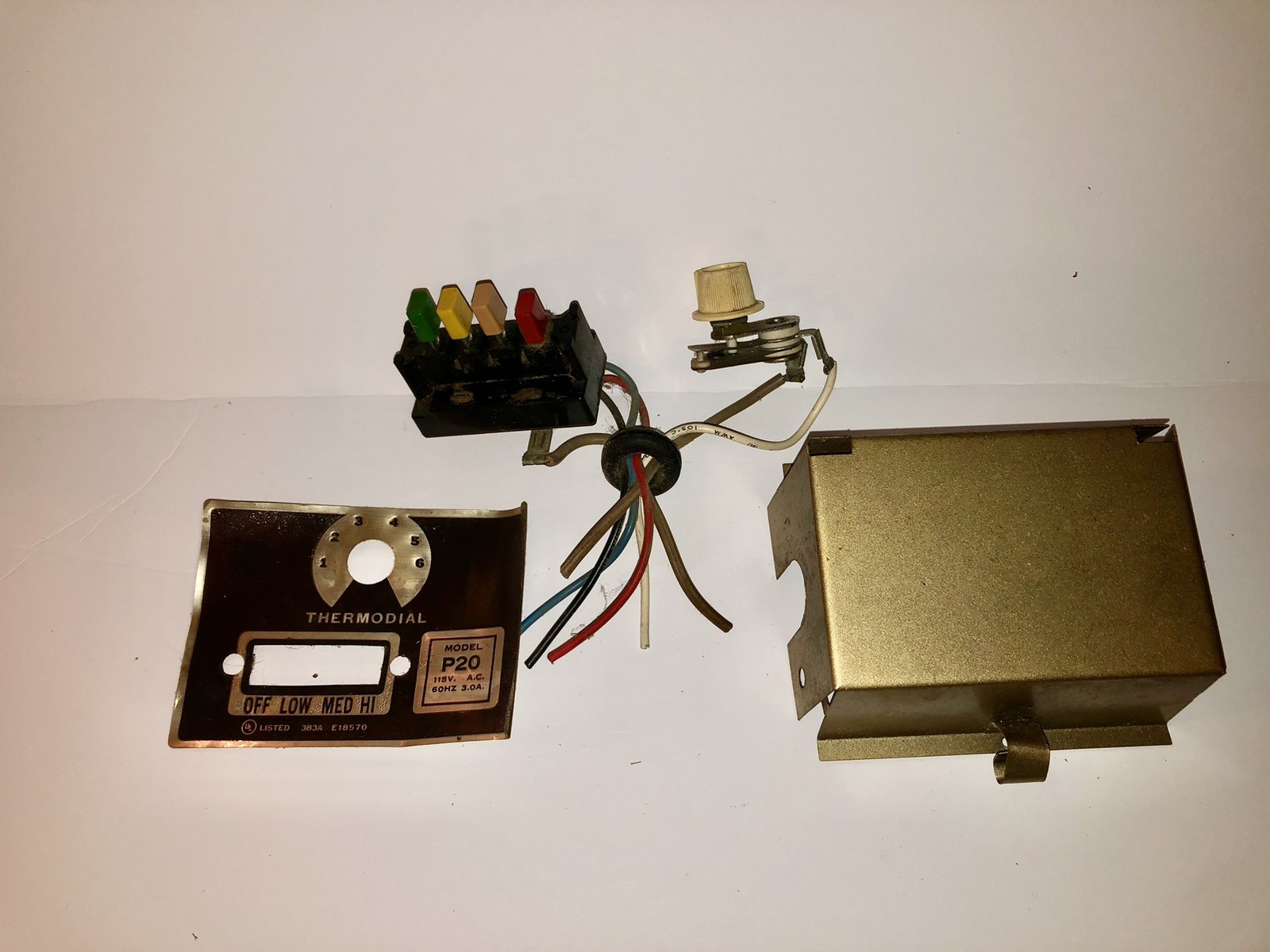 Vintage Frigid Box Fan Push Button Thermodial Switch
