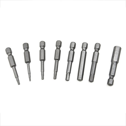 Hex Key Bits Attachment 8pcs Set Quick Connect Power Drill Metric Silver - Picture 7 of 23