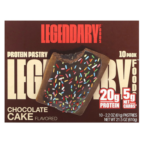 Protein Pastry, Chocolate Cake, 10 Pack, 2.2 oz (61 g) Each