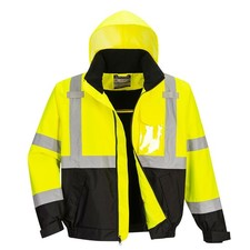 Portwest Hi Vis Premium 2-in-1 Bomber Hooded Waterproof Safety Jacket ANSI US364