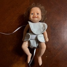 Micro Preemie Mini Reborn Baby Boy Soft Full Body Silicone Blue Eyes OOAK
