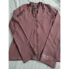 Victorias Secret PINK Seamless Full Zip Jacket Mauve Mesh Athletic Womens Medium