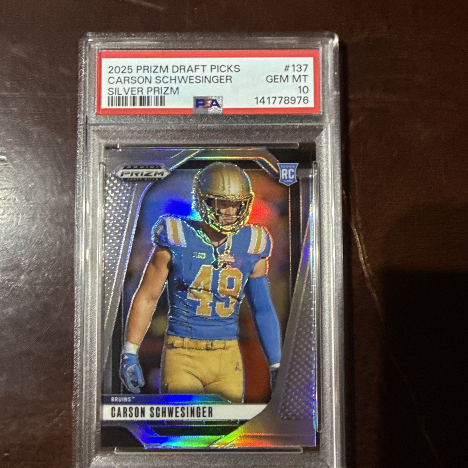 Carson Schwesinger Panini Prizm Draft Picks #137 Silver Prizm