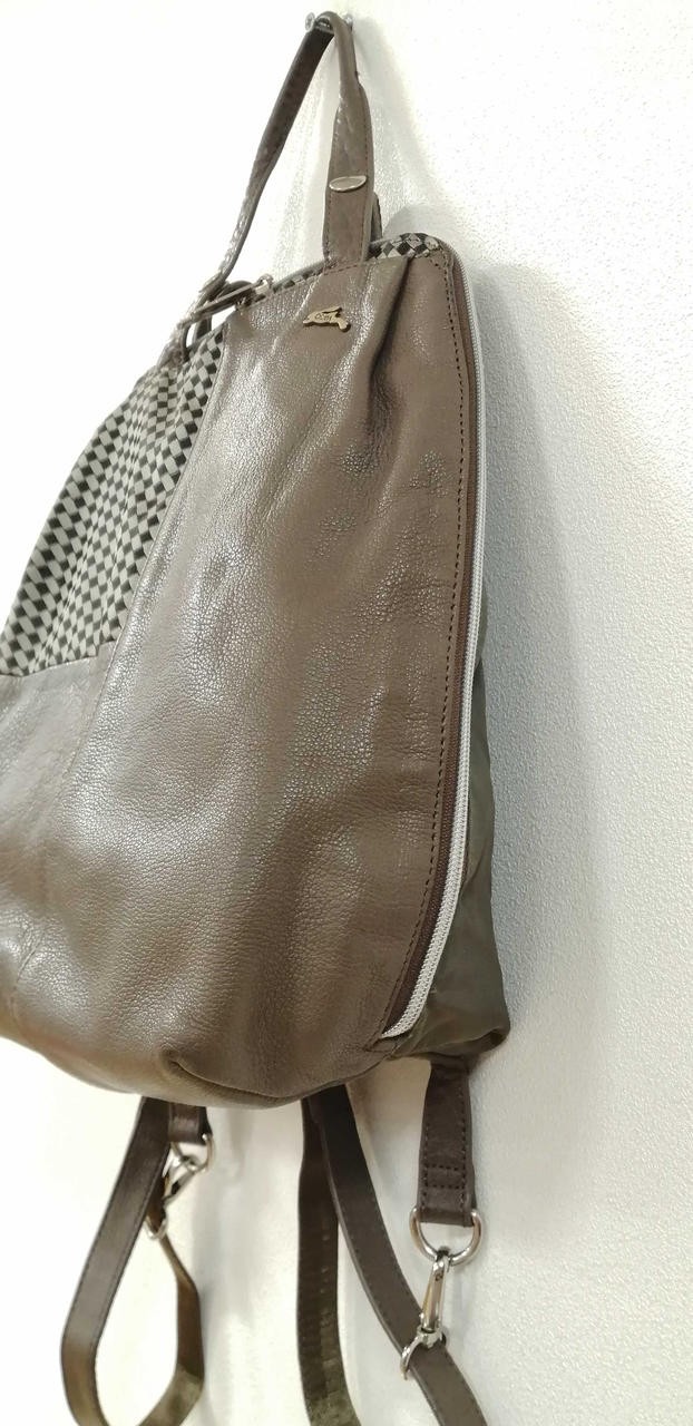 Mixed Material Backpack Model Gray OSAM - image 3