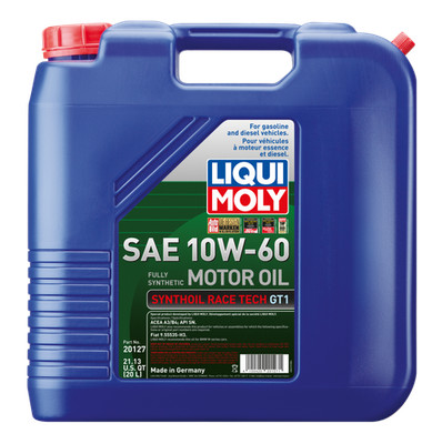 LIQUI MOLY 20L Synthoil Race Tech GT1 Motor Oil SAE 10W60 for High-Performance
