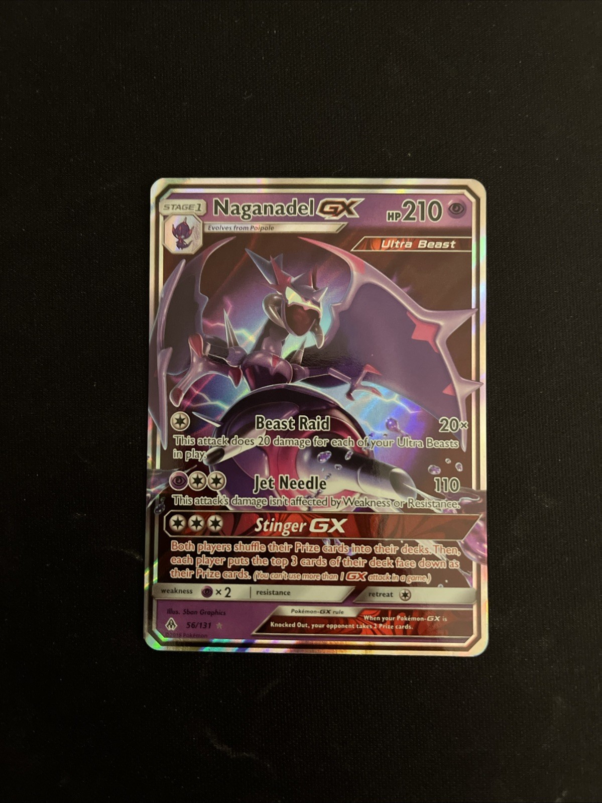 Naganadel GX #56/131 (SM: Forbidden Light) - Pokémon TCG - Ultra Rare - M/NM