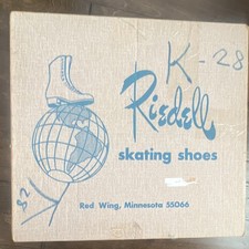 Riedell K-28 White Leather Lace-Up Figure Skates Size 7 Replaceable Steel