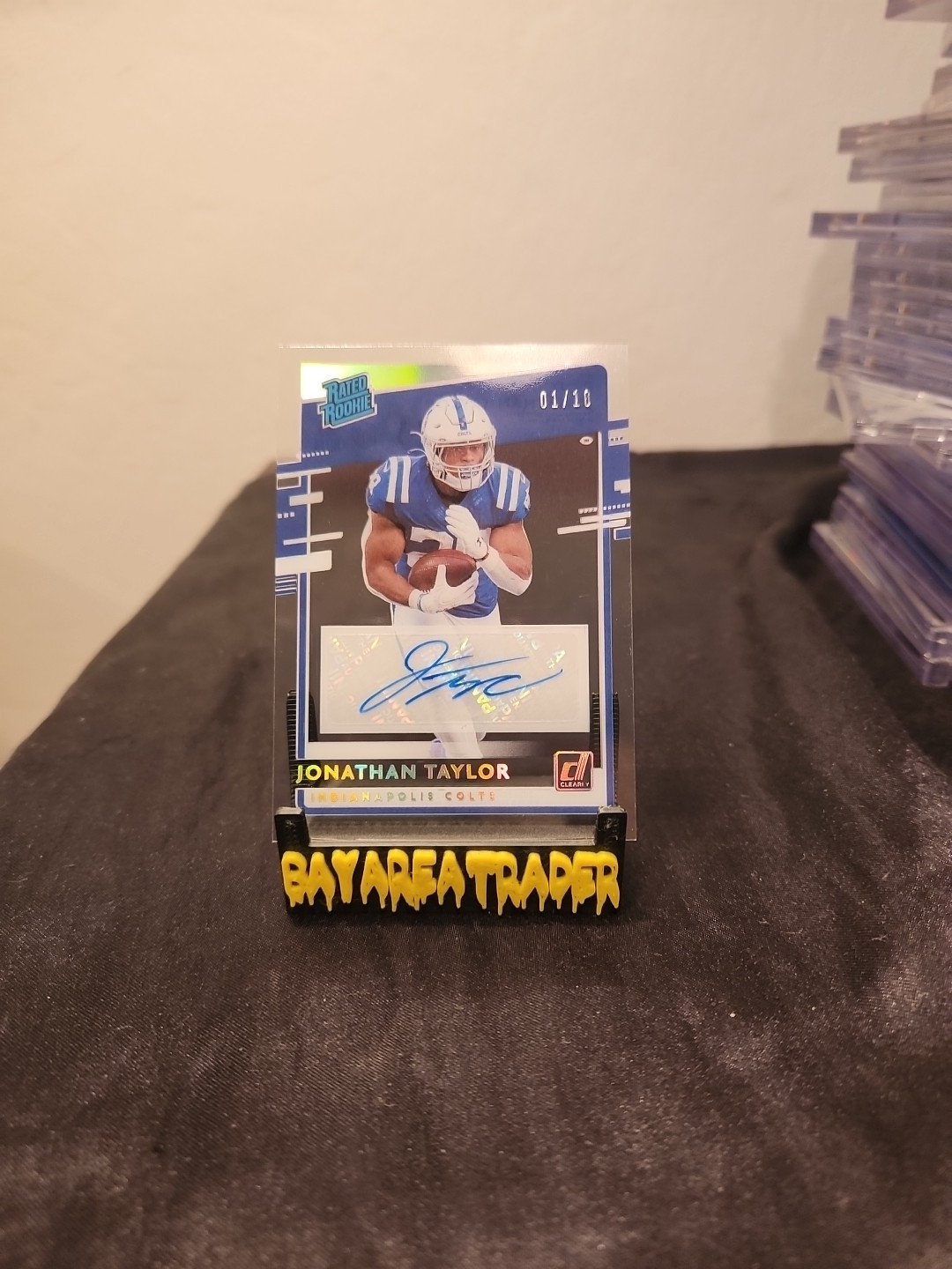 Jonathan Taylor Panini Chronicles Clearly Donruss Rated Rookies #RRJT Autograph-Holo Gold