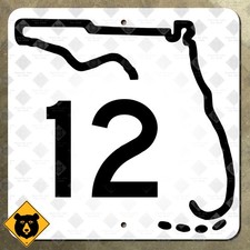 Florida State Road 12 highway route marker 1956 Bristol Quincy 16x16