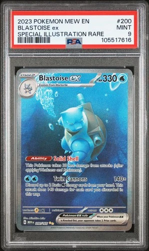 Blastoise EX 200/165 Special Illustration Rare 151 Pokemon PSA 9