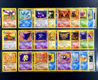 1999 Pokemon FOSSIL Set COMPLETE Unlimited Edition NON HOLO Cards 16-62 Lot RARE