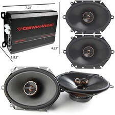4X REF-8632CFX 6"x8" Car Speakers CVP1400.4 4-Channel 1400W Compact Amplifier