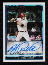2009 Bowman Draft Prospects Chrome X-Fractor 76/225 AJ Pollock #BDPP82 Auto 1u6