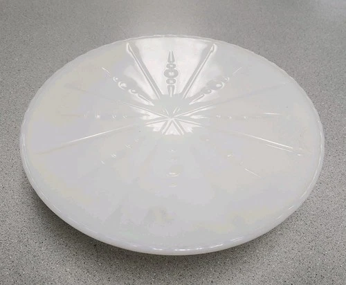 Vintage 1950's Anchor Hocking Milk Glass Cake Stand Pedestal 10 1/4" Starburst