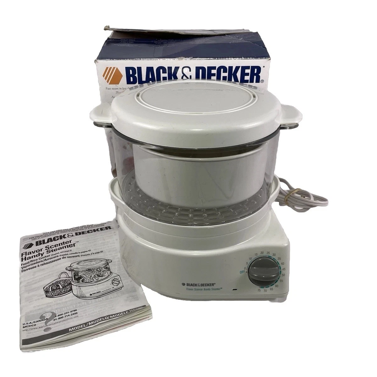 Black & Decker Flavor Scenter Handy Steamer Rice Cooker HS800 TESTED & WORKS
