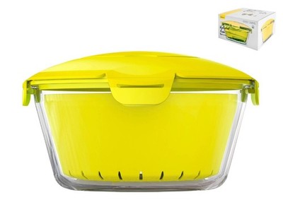 Micronde Zest Reiskocher mit gelbem Liter 2,2 transparent Pasabahce