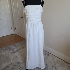 Gap White Linen Blend Maxi/Midi Dress  Women’s Large Tall  Pockets