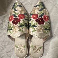 Moroccan babouche embroidered mules Moroccan slippers women slip ons