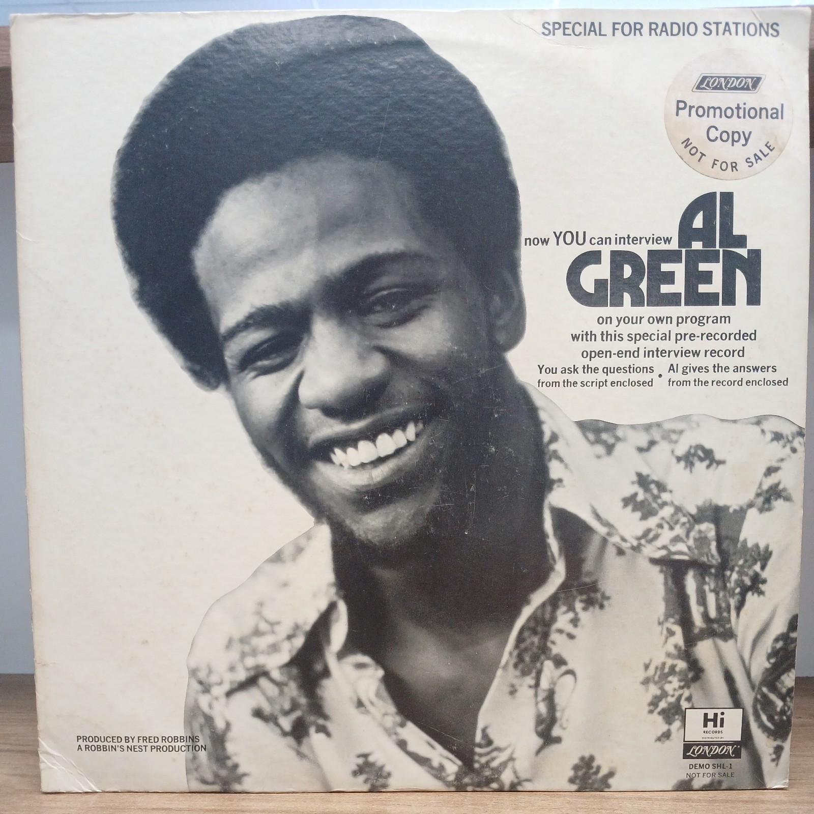 RARE Al Green Hi Records Label DJ Promo Vinyl Record now YOU can interview Demo