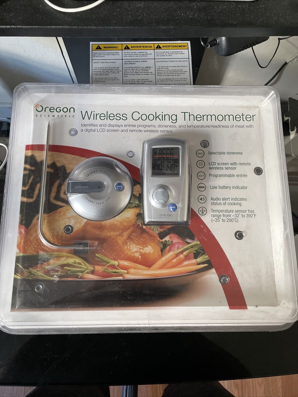 Oregon Scientific AW129 Wireless BBQ Thermometer LCD Remote 