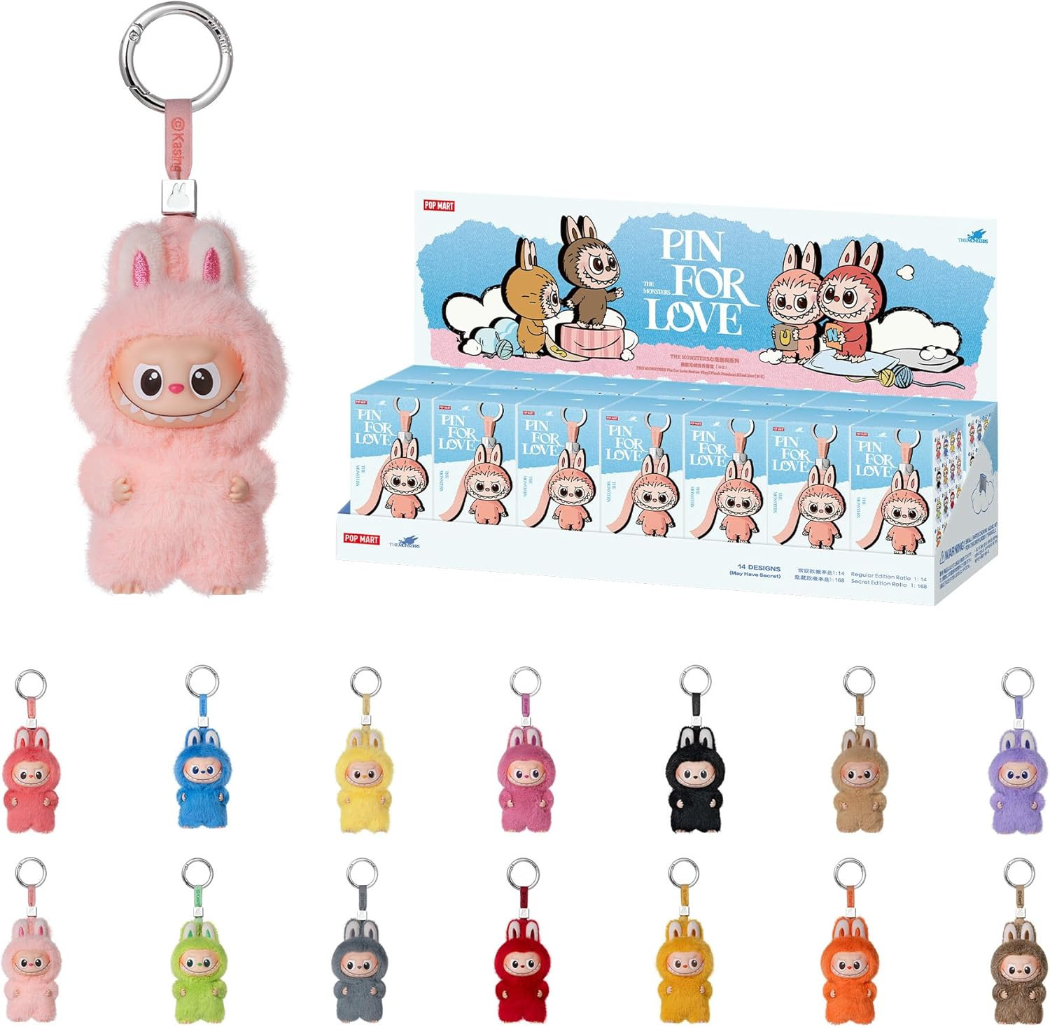 the Monsters Pin for Love Series-Vinyl Plush Blind Box (N-Z), Labubu Collectible