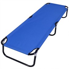 Portable Military Cot Foldable Camping Bed Sleeping Hiking Camping Travel Blue