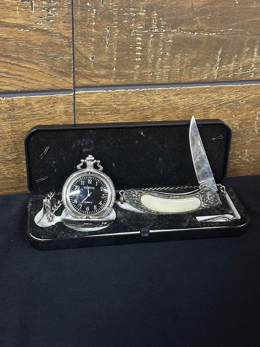 Geneva Collection Series Pocket Watch Knife Set Complete