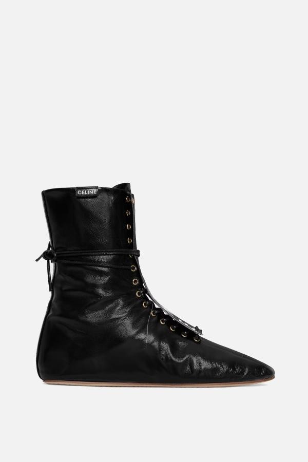 CELINE $1700 Black Ballet High Boots New