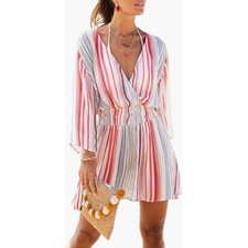 Lascana Striped Swim Cover Up Mini Dress Wome...