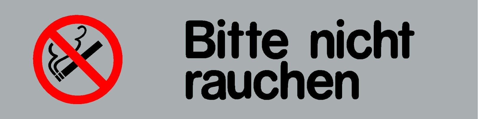 „Bitte nicht rauchen“-Schild – deutliche Kennzeichnung in zwei Größen
