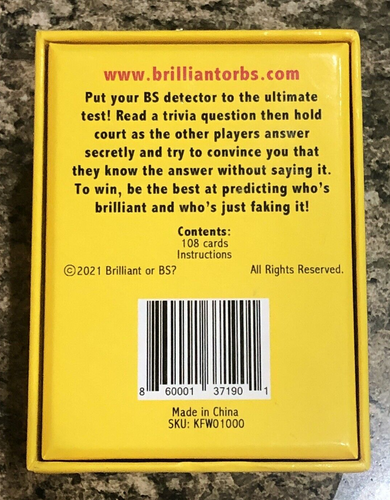 Trivia Game Brilliant or BS? For Know-It-Alls And Big Fat Liars Unused Age 14+ - Imagen 3 de 7