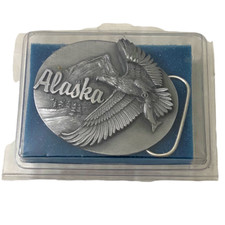 Mens Siskiyou Buckle Co Alaska Bald Eagle Belt Buckle Pewter Americana NEW VTG