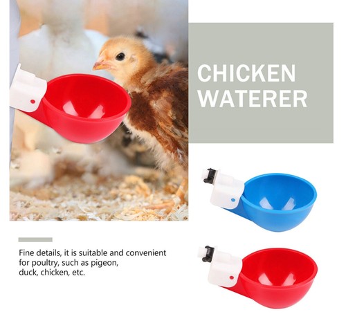 Automatic Water Cups Poultry Drinker Waterer Chicken Ducks Quail Drinking 20pcs - Picture 4 of 5