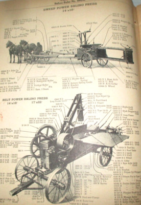 Case 14''x18'' 17''x22'' Sweep & Belt Power Baling Press Baler Parts Catalog Manual