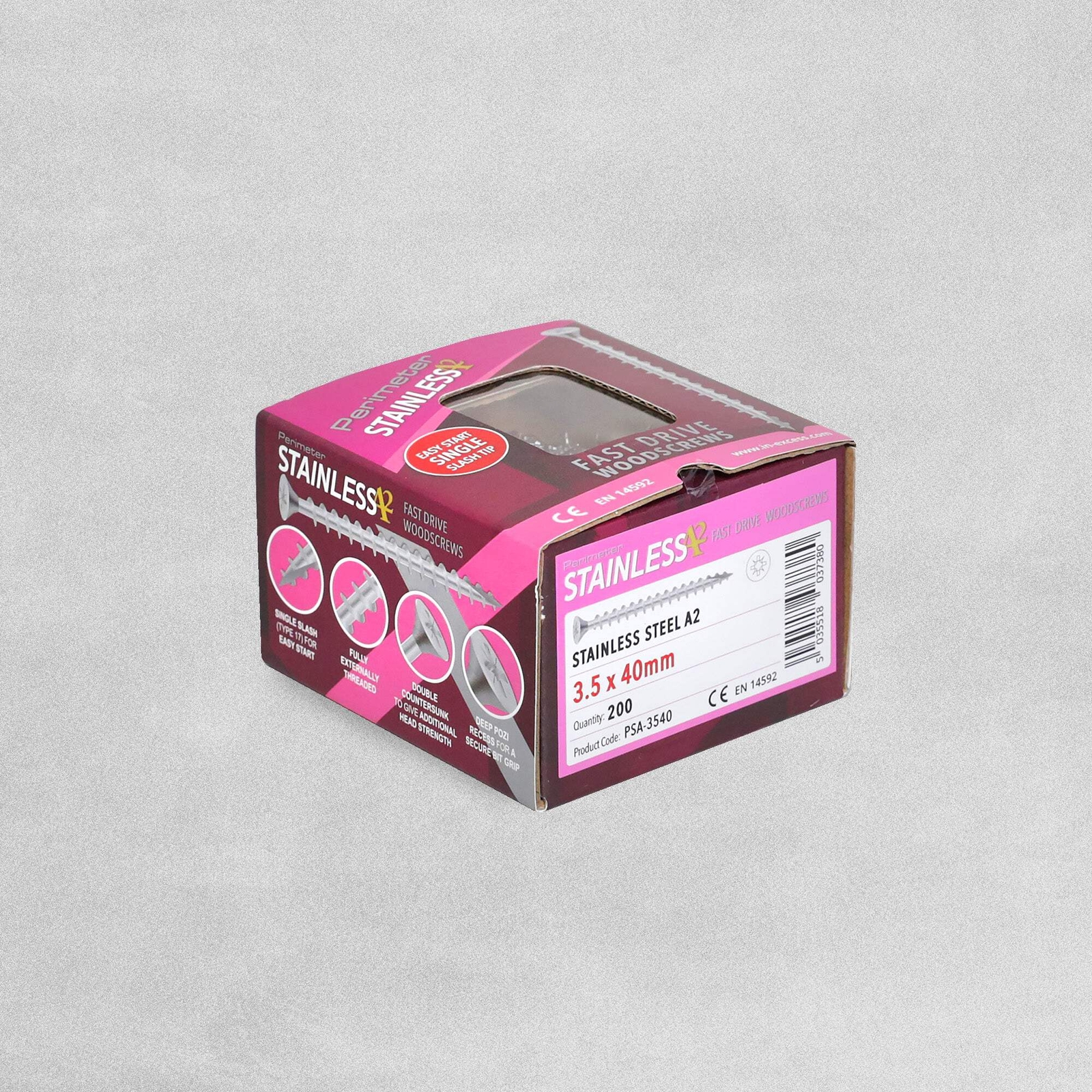 Perimeter Stainless Steel A2 Wood Screws - 3.5 x 40mm - Pack of 200