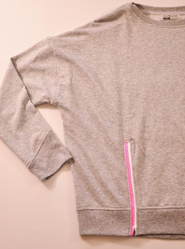 women's Volve french terry top size medium gray long sleeve pull over cotton mix - Picture 3 of 8