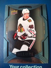 2020-21 Upper Deck Allure BLUE Border Lucas Carlsson #103 Chicago Rookie RC