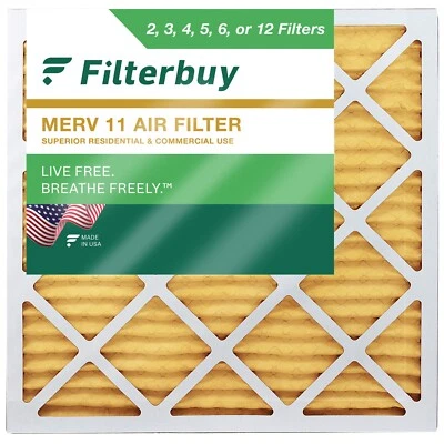 Filterbuy 12x12x1 Pleated Air Filters, Replacement for HVAC AC Furnace (MERV 11)