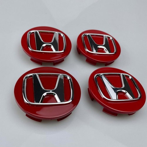 4x Alloy Silver Red Black Wheel Centre Caps 69mm for Honda Accord Crv