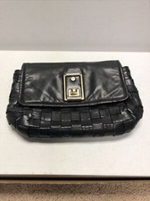 Marc Jacobs Leather Lock Front Clutch Bag Small Purse Black Italy